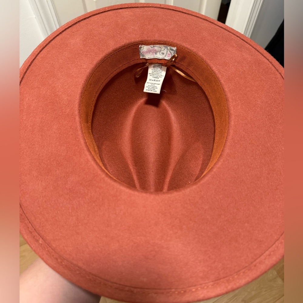 Free People Rust Wide Brim Hat - Picture 4 of 5